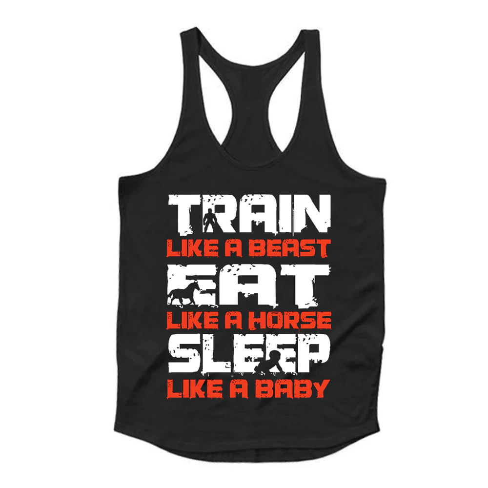 Train Like A Beast Black Tank Top