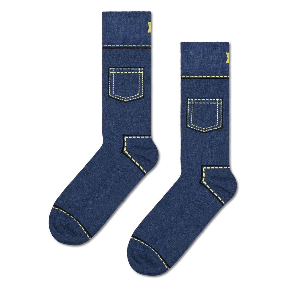 Navy Denim Crew Socks